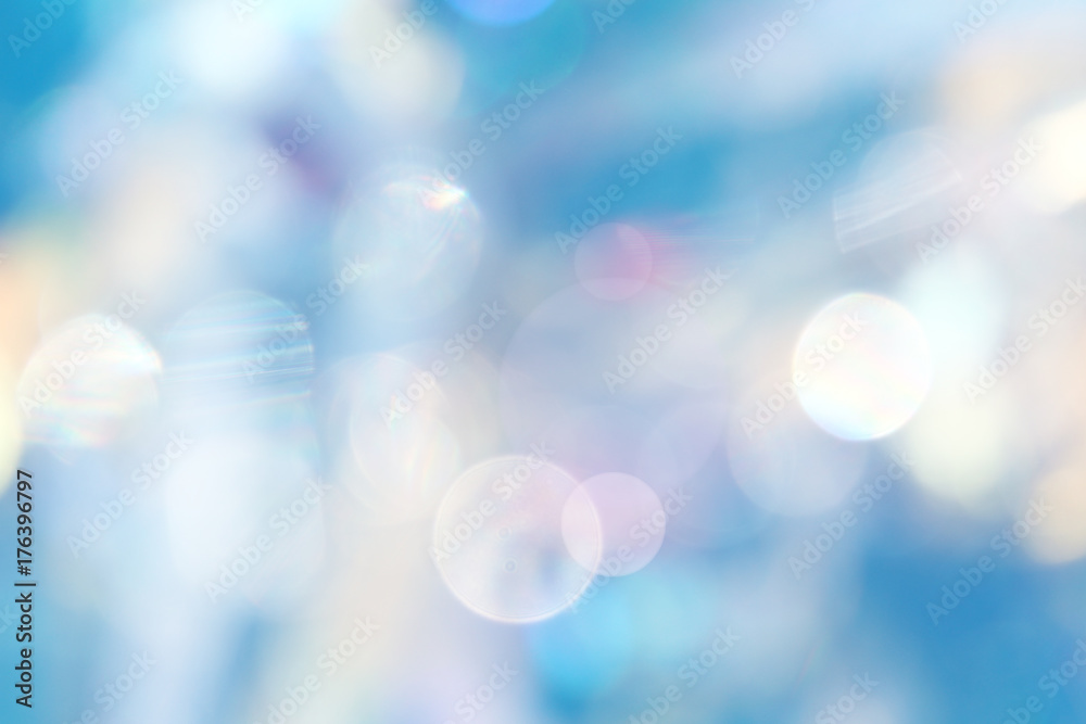 Blauer Himmel-Hintergrund mit hell leuchtendem Lichterfeld - obrazy, fototapety, plakaty 