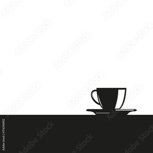 A cup of coffee. Vector icon in two colors. Black and white.