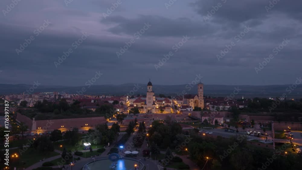 Night timelapse in the city of Alba Iulia Night timelapse in the city of Alba Iulia