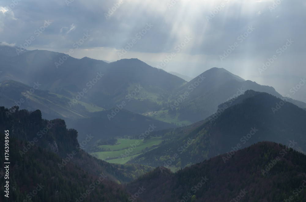 Hilly landscape of Mala Fatra mountains, Slovakia