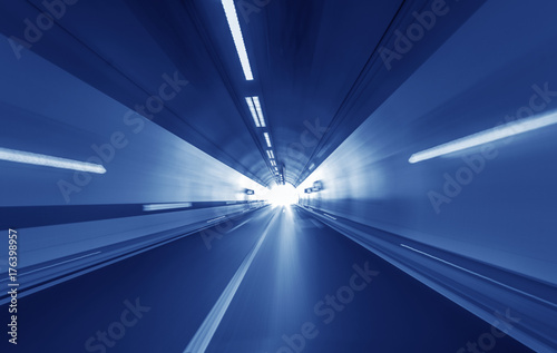 Road in an underground tunnel.