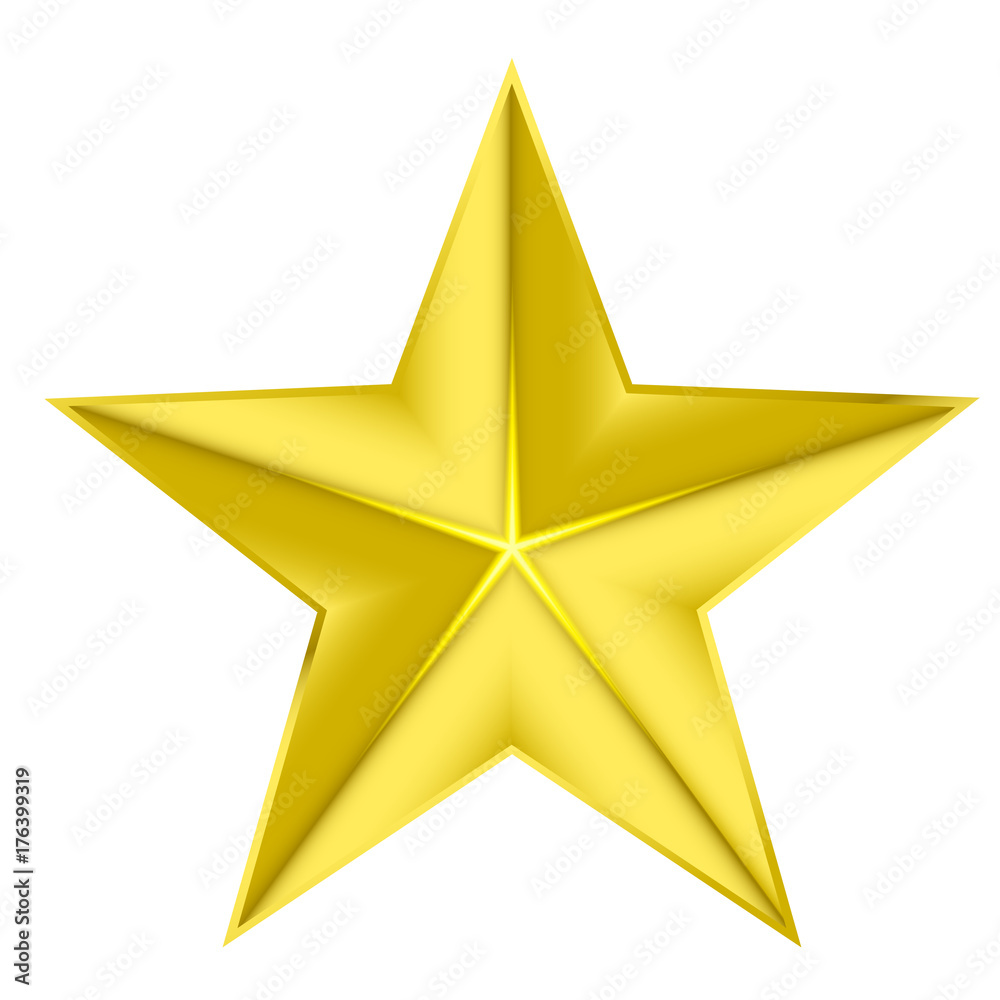 Fototapeta premium gold star elegantisolated on white background; stock vector illustration