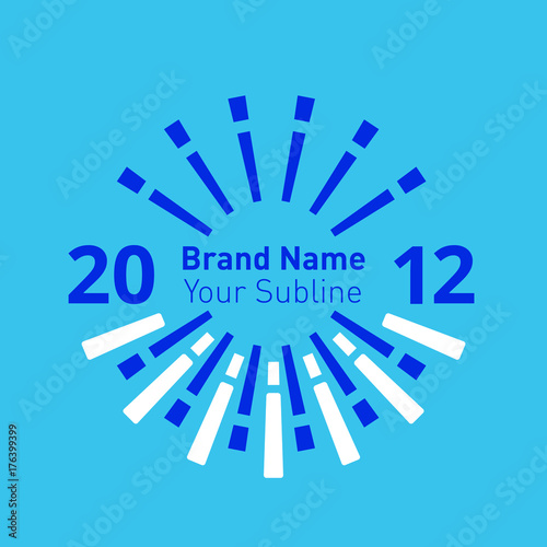 Modern flat logo template. Inspired by sun