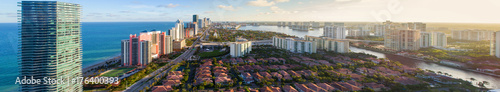 Aerial panorama Sunny Isles Beach FL