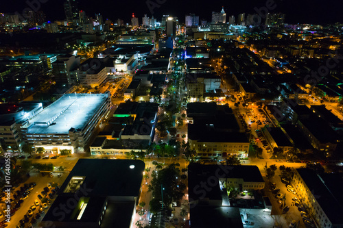 Fototapeta Naklejka Na Ścianę i Meble -  Miami Beach Lincoln Road aerial image