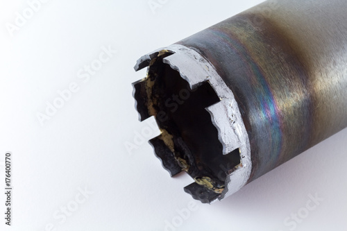 diamond core drill isolated on white background