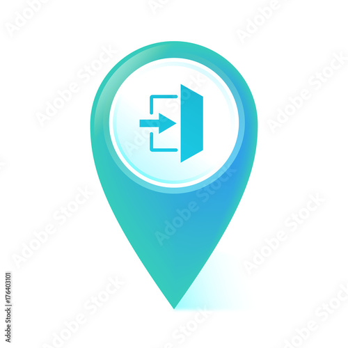 Free Download Map Pointer blau - Notausgang - GFXLoad