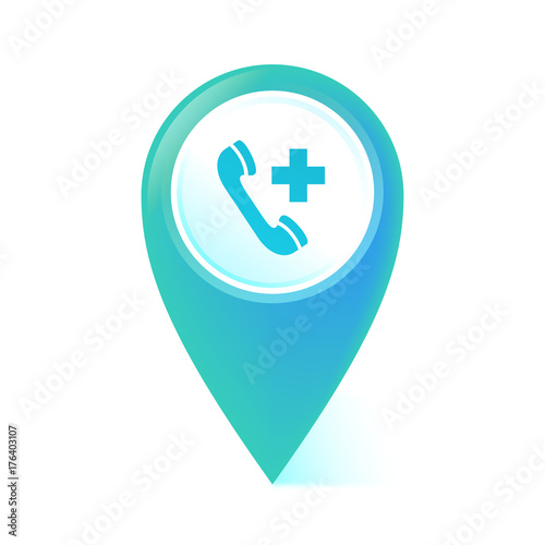 Map Pointer blau - Notruf