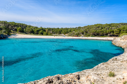 Beautiful Beach of Cala S'Amarador at Mondrago - Natural Park on Majorca Spain, Balearic Islands, Mediterranean Sea, Europe © Simon Dannhauer