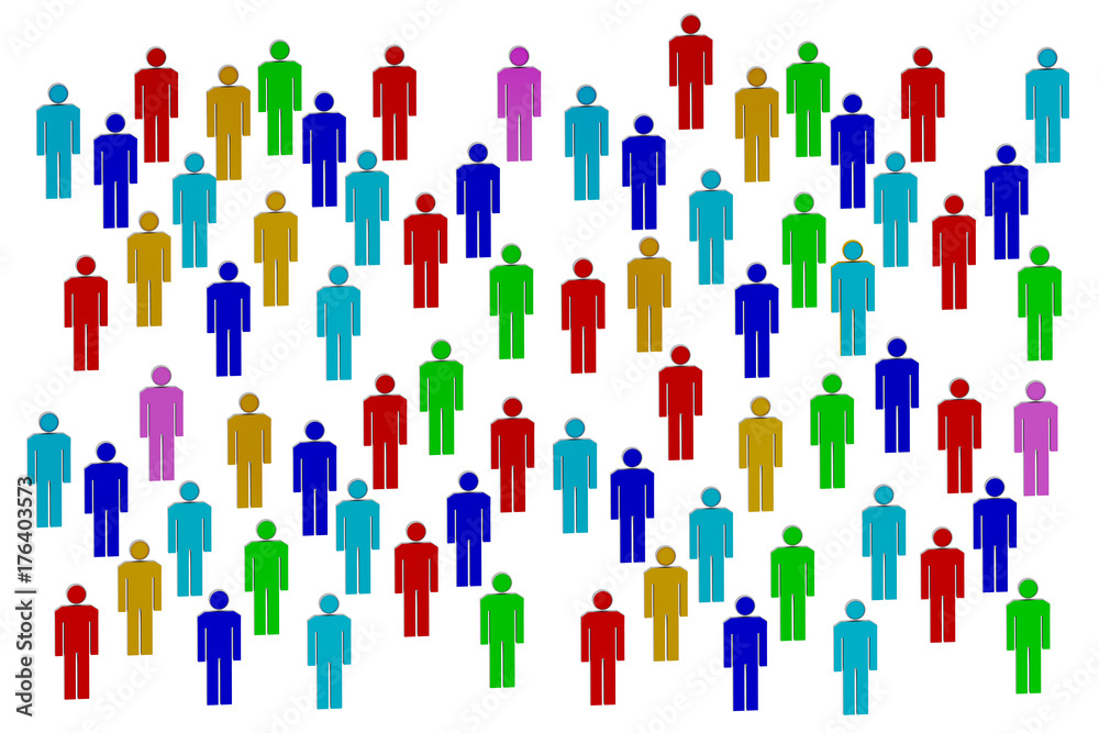 Group of coloured 3D characters Group of coloured 3D characters