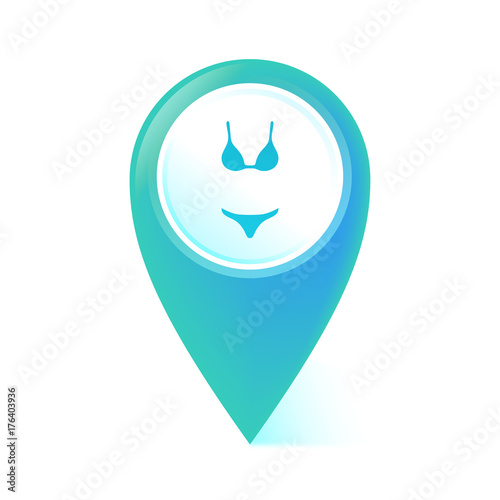 Map Pointer blau - Bikini