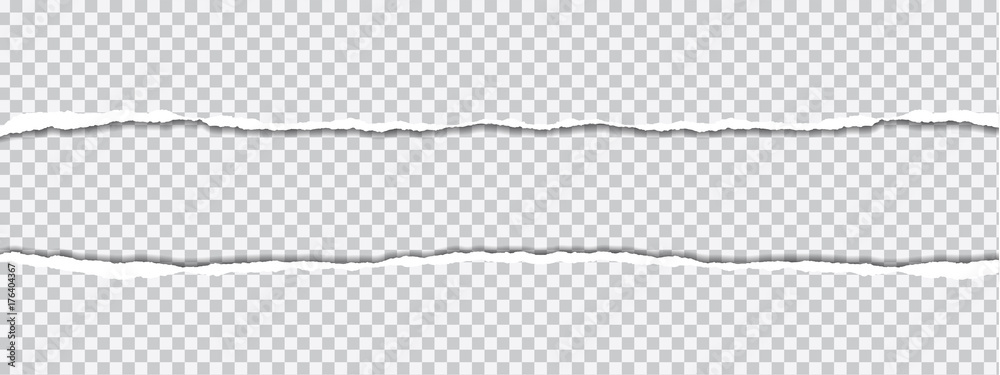 vector realistic illustration of torn paper with shadow on transparent background