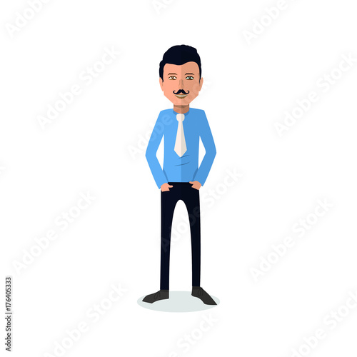 funny and cool cartoon guy in casual clothes, gesturing. Vector illustration