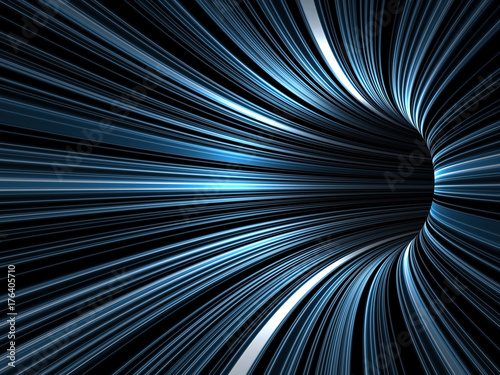 Abstract digital background, black tunnel 3 d