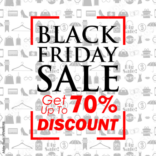 Black Friday Sale shopping Offer and Promotion Background on eve of Merry Christmas