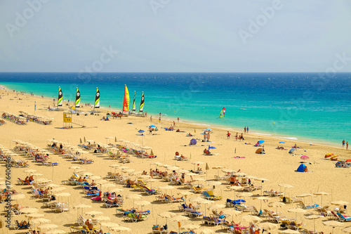 Beach Playa del Matorral on the Canary Island Fuerteventura, Spain. © Elena Krivorotova