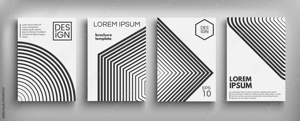 Brochure set Cover Design Cards Isolated. Dynamic fashion flat design. Poster, banner, flyer, poster, business card and other your projects. Vector Illustration
