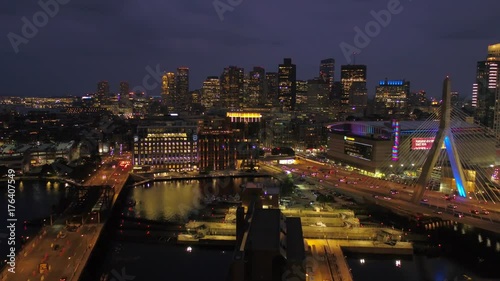 Aerial Massachusetts Boston July 2017 Night 4K Inspire 2