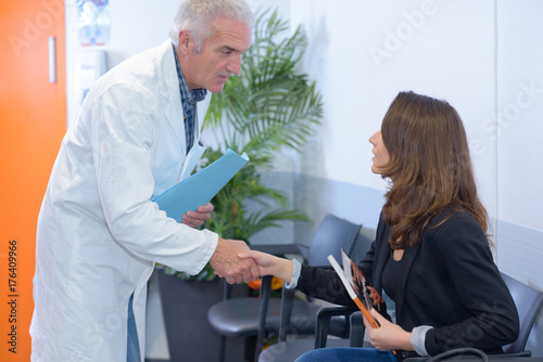 greeting with a patient