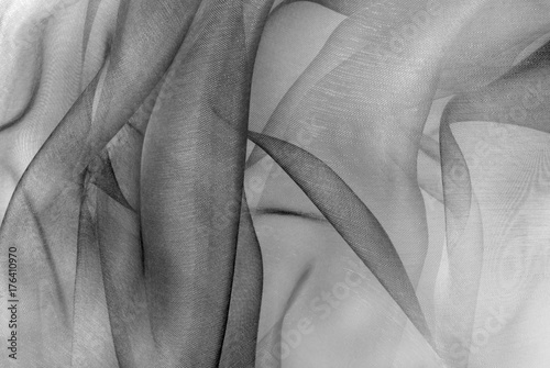 Konstfotografi organza fabric in grey color