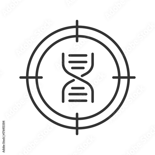 Aim on DNA chain linear icon