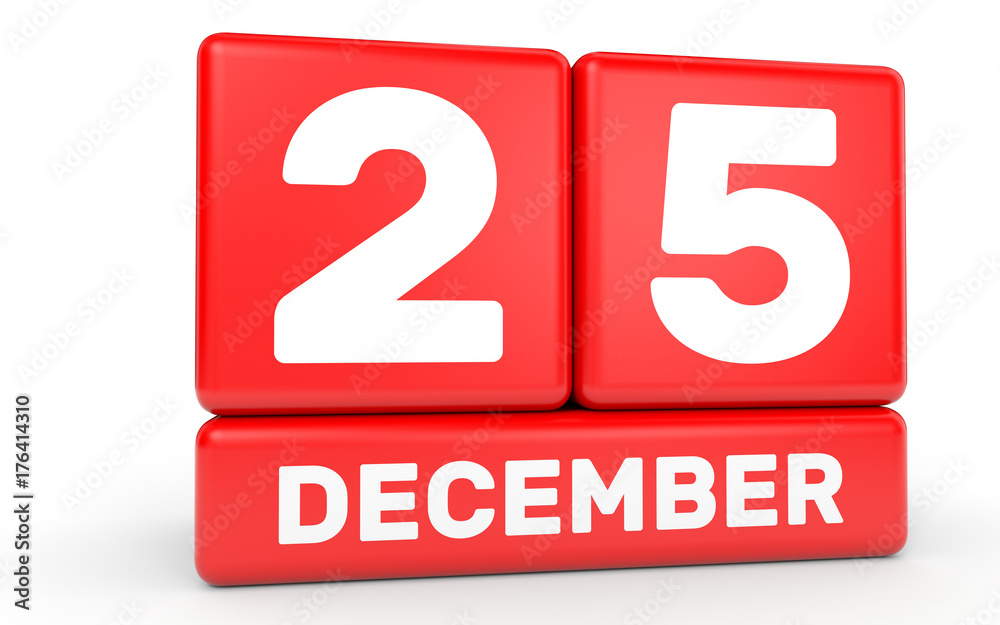 December 25. Calendar on white background. December 25. Calendar on white background.