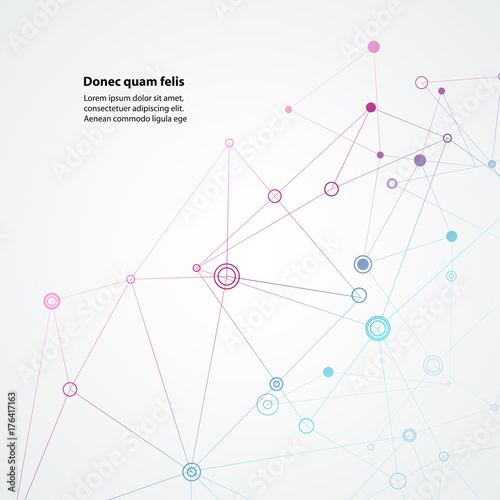 Connection polygonal with connecting dots and lines