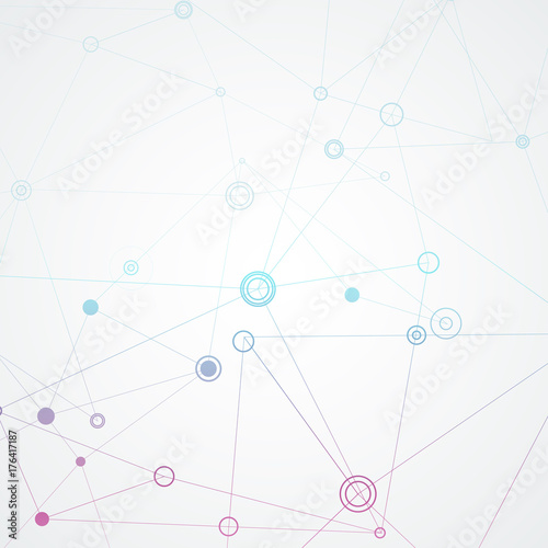 Connection polygonal with connecting dots and lines