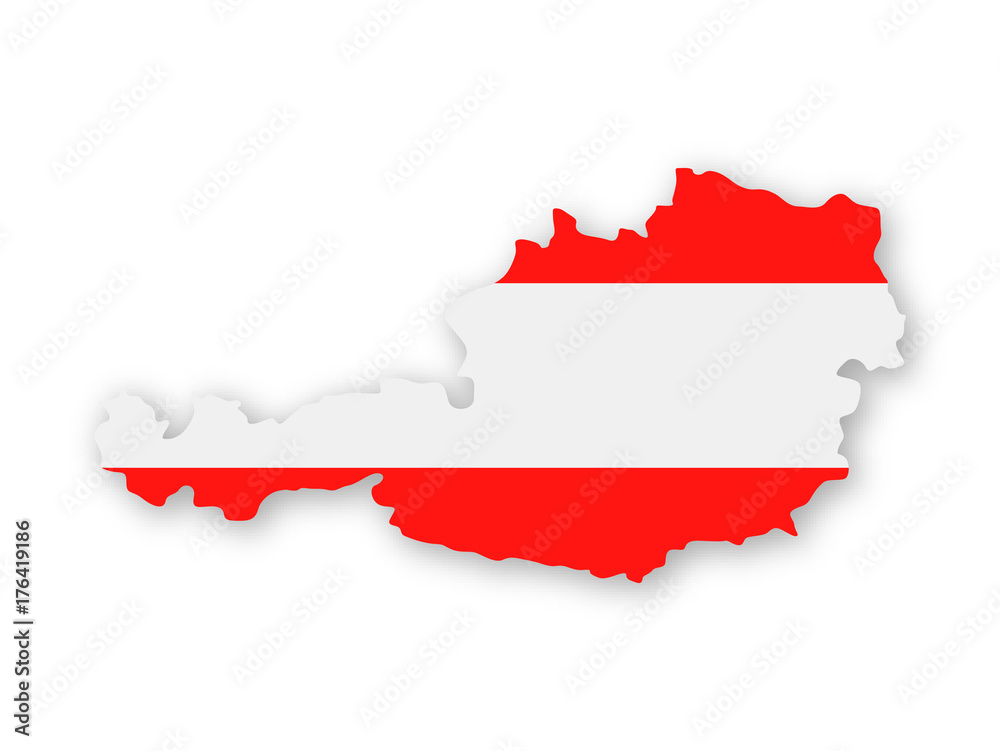 Austria Flag Country Contour Vector Icon Austria Flag Country Contour Vector Icon