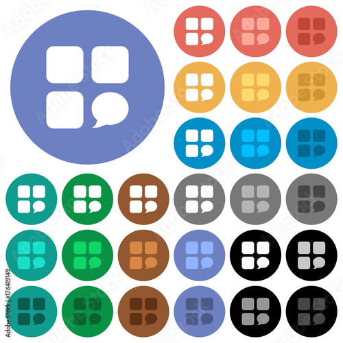 Message component round flat multi colored icons