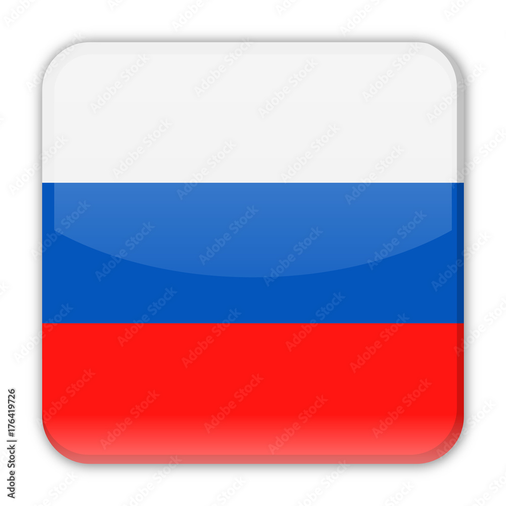 Russia Flag Vector Square Icon Russia Flag Vector Square Icon