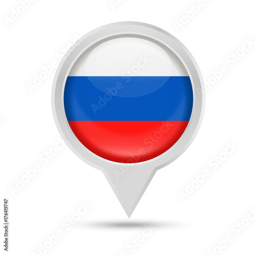 Free Download Russia Flag Round Pin Vector Icon - GFXLoad