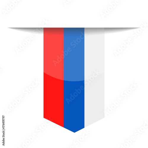 Russia Flag Vector Bookmark Icon