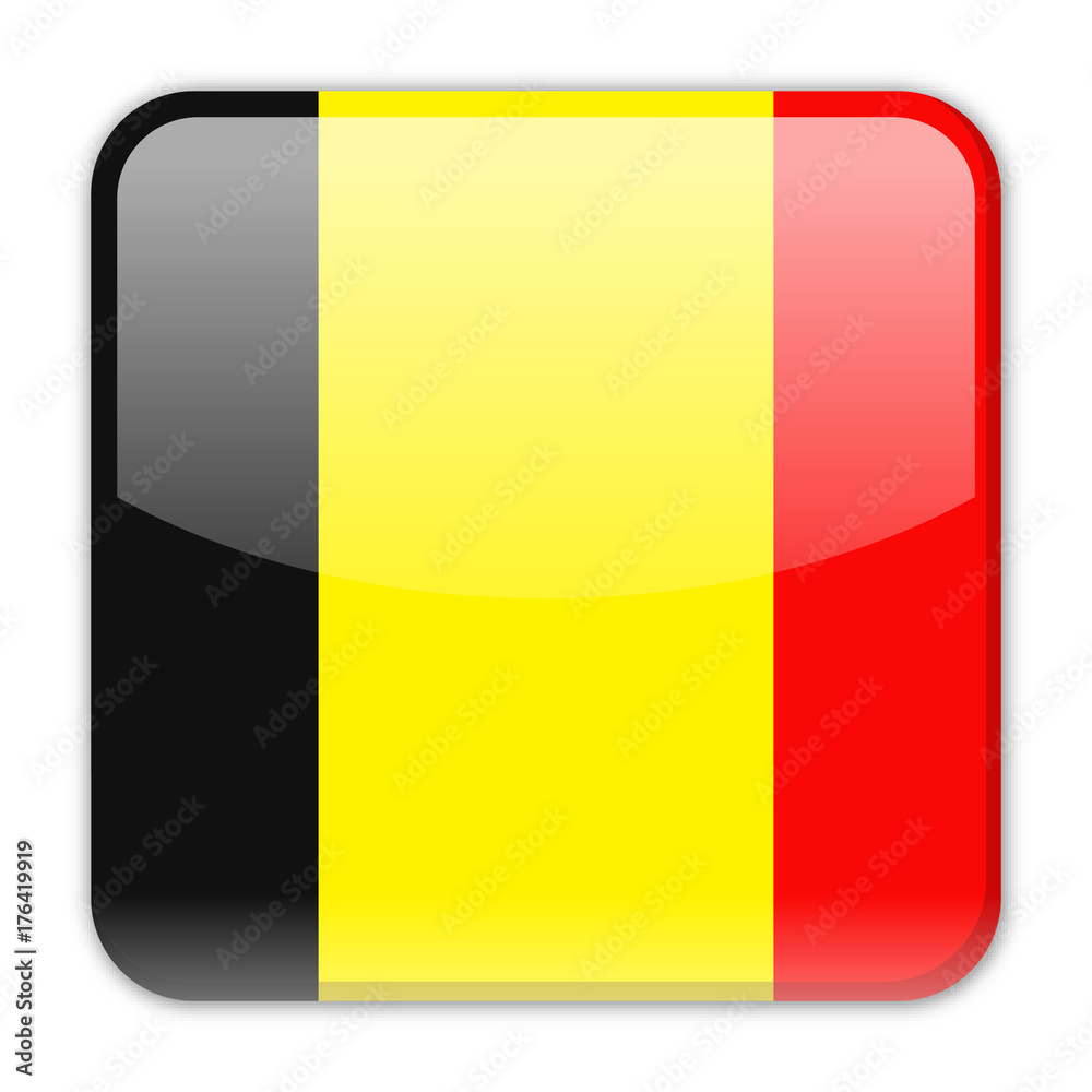 Fototapeta premium Belgium Flag Vector Square Icon