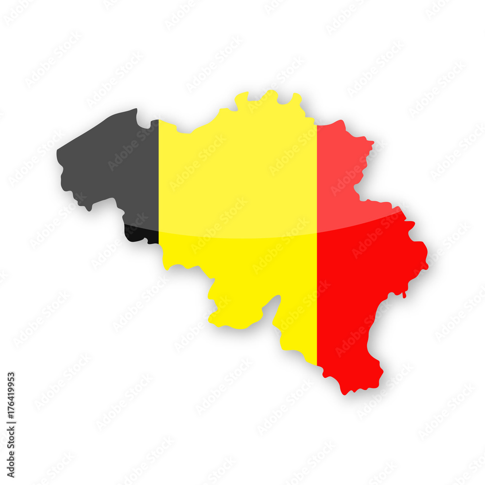 Obraz premium Belgium Flag Country Contour Vector Icon