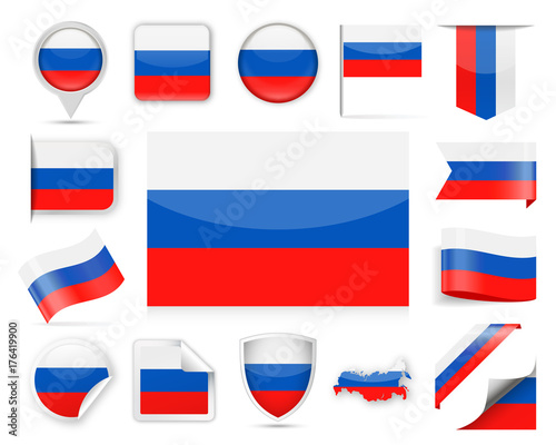 Russia Flag Vector Set