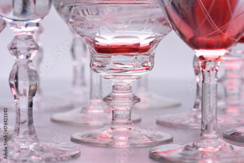 Closeup of drinking glasses with alcohol photo