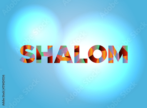 Shalom Theme Word Art Illustration