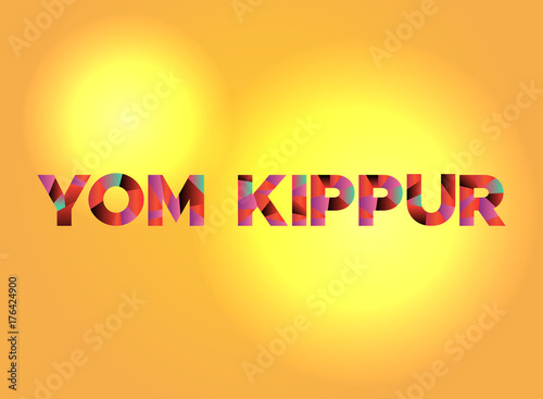 Yom Kippur Theme Word Art Illustration
