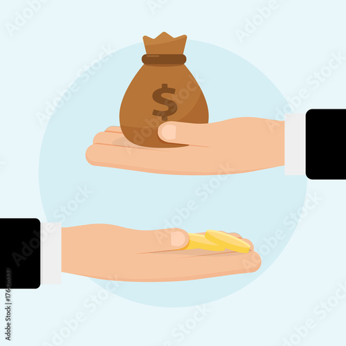 Compound interest, financial investments stock market, future income growth, revenue increase, pension fund plan, budget management, banking vector icon