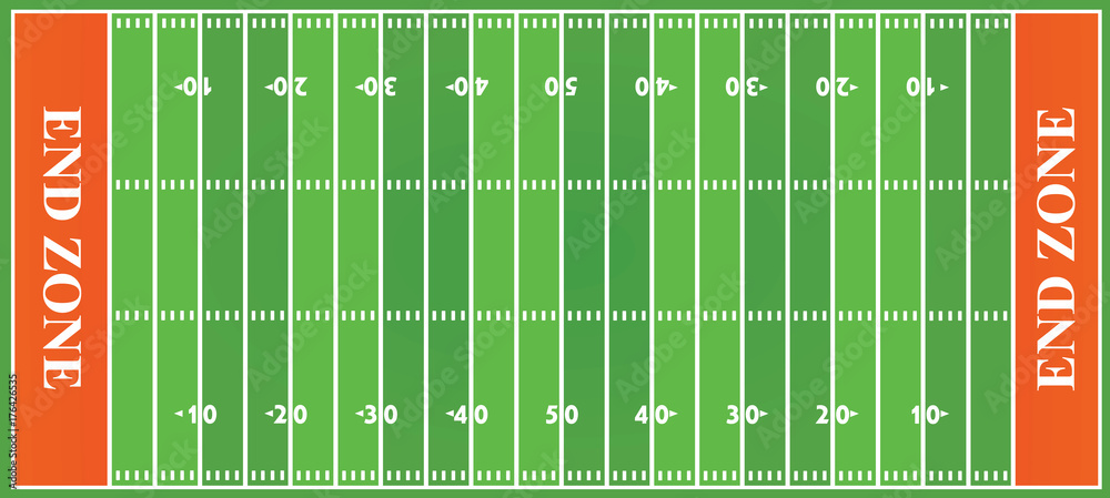 American football field. vector illustration
