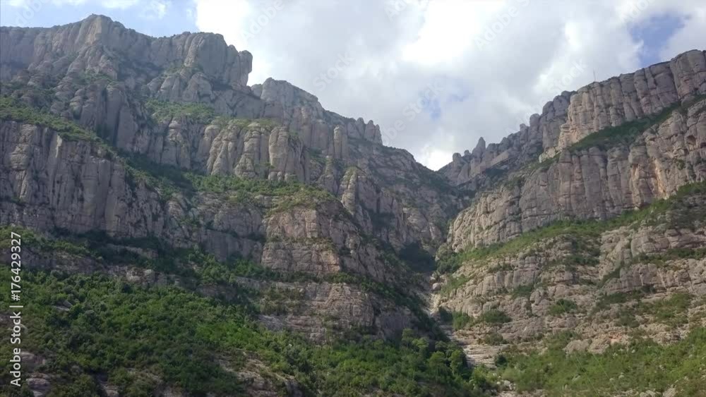 Aerial view of Montserrat mountains Aerial view of Montserrat mountains