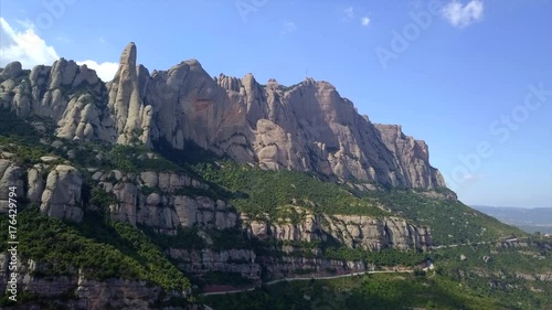 Aerial view of Montserrat mountains photo