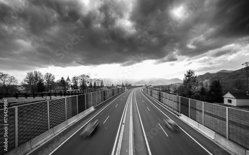 Fotografía bw highway