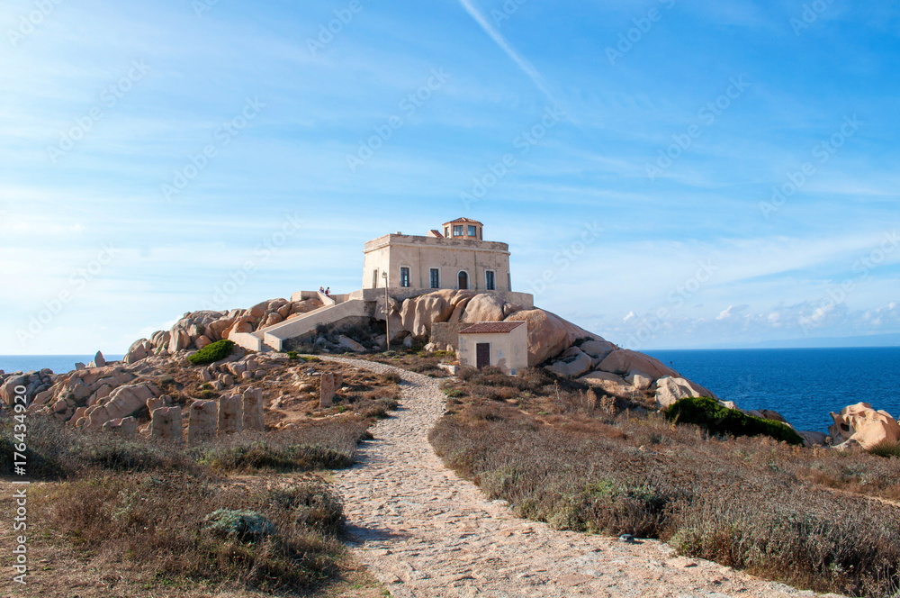 Old lighthouse on the coast of Sardinia