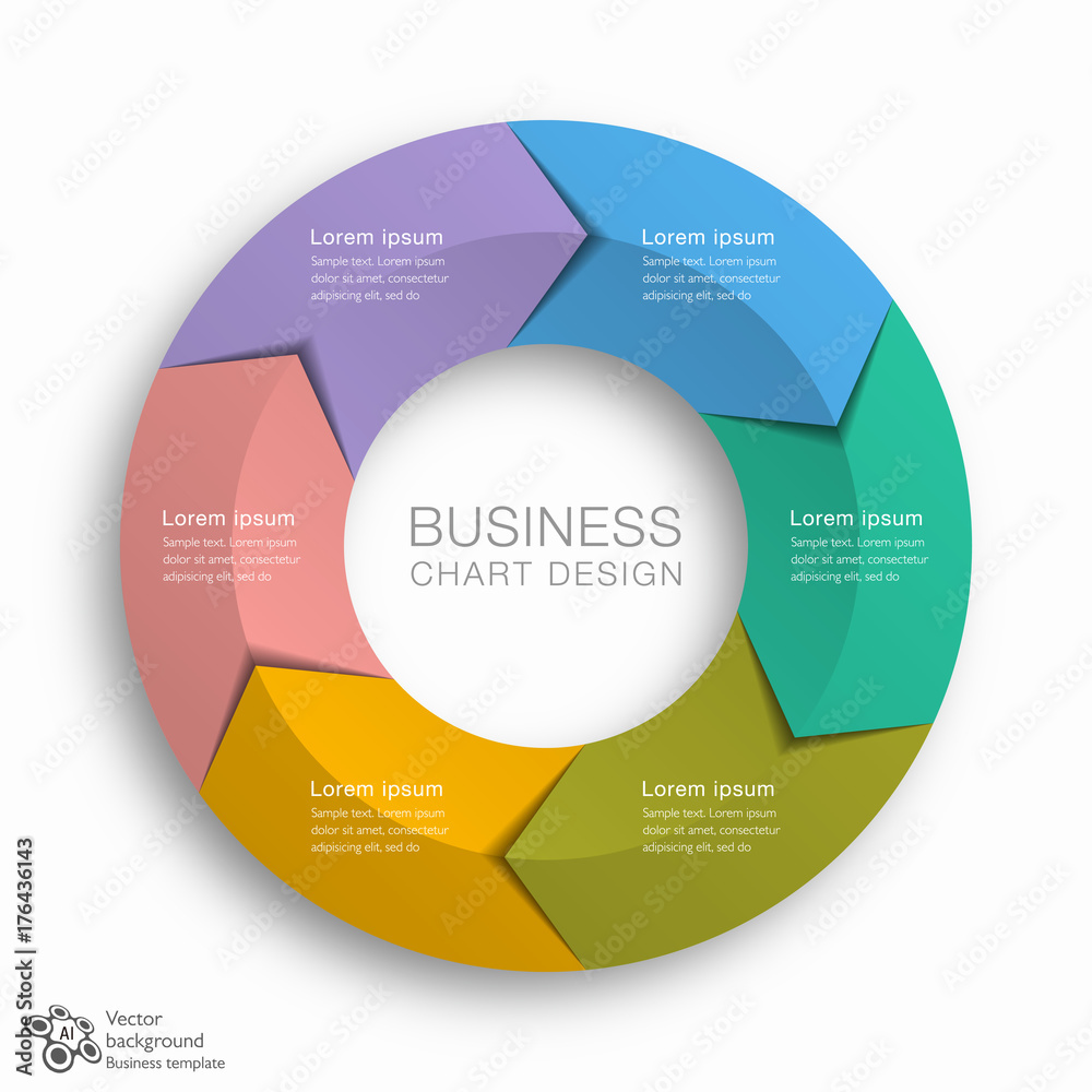 Business Chart Design 6-Step #Vector Graphics Business Chart Design 6-Step #Vector Graphics