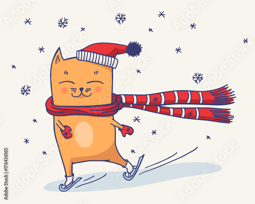 Cute winter cat
