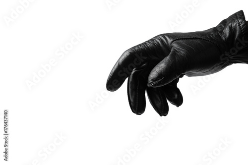 Black glove on white background