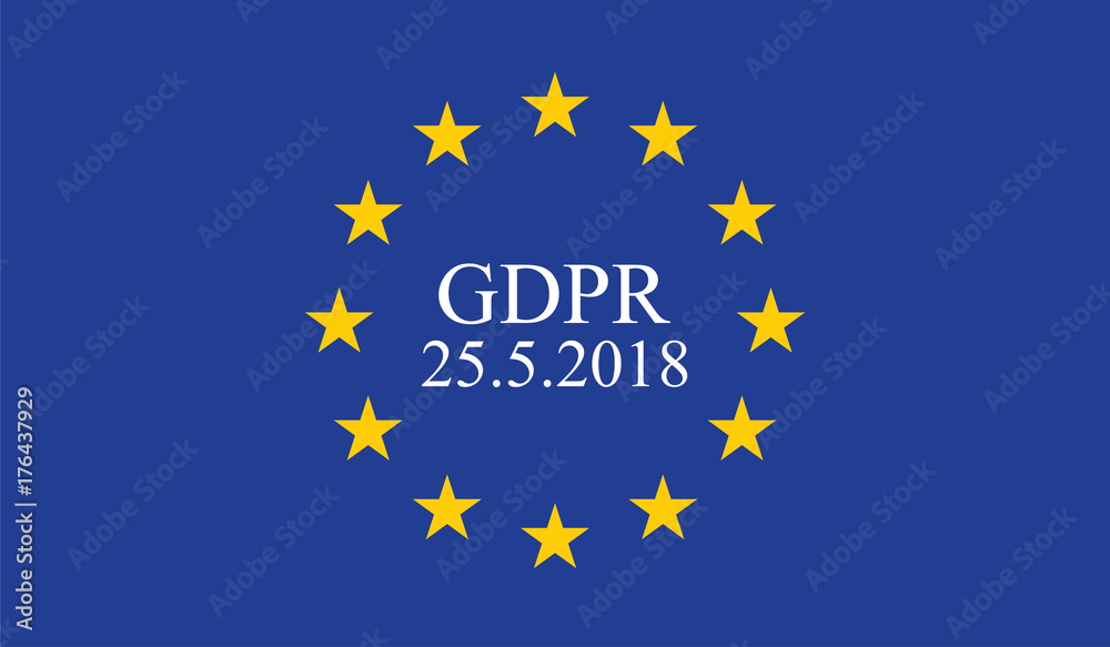 General Data Protection Regulation (GDPR) on european union flag General Data Protection Regulation (GDPR) on european union flag