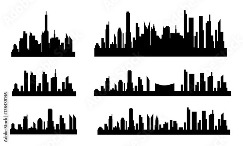 The silhouette of the city in a flat style. Modern urban landscape.vector illustrationъ 